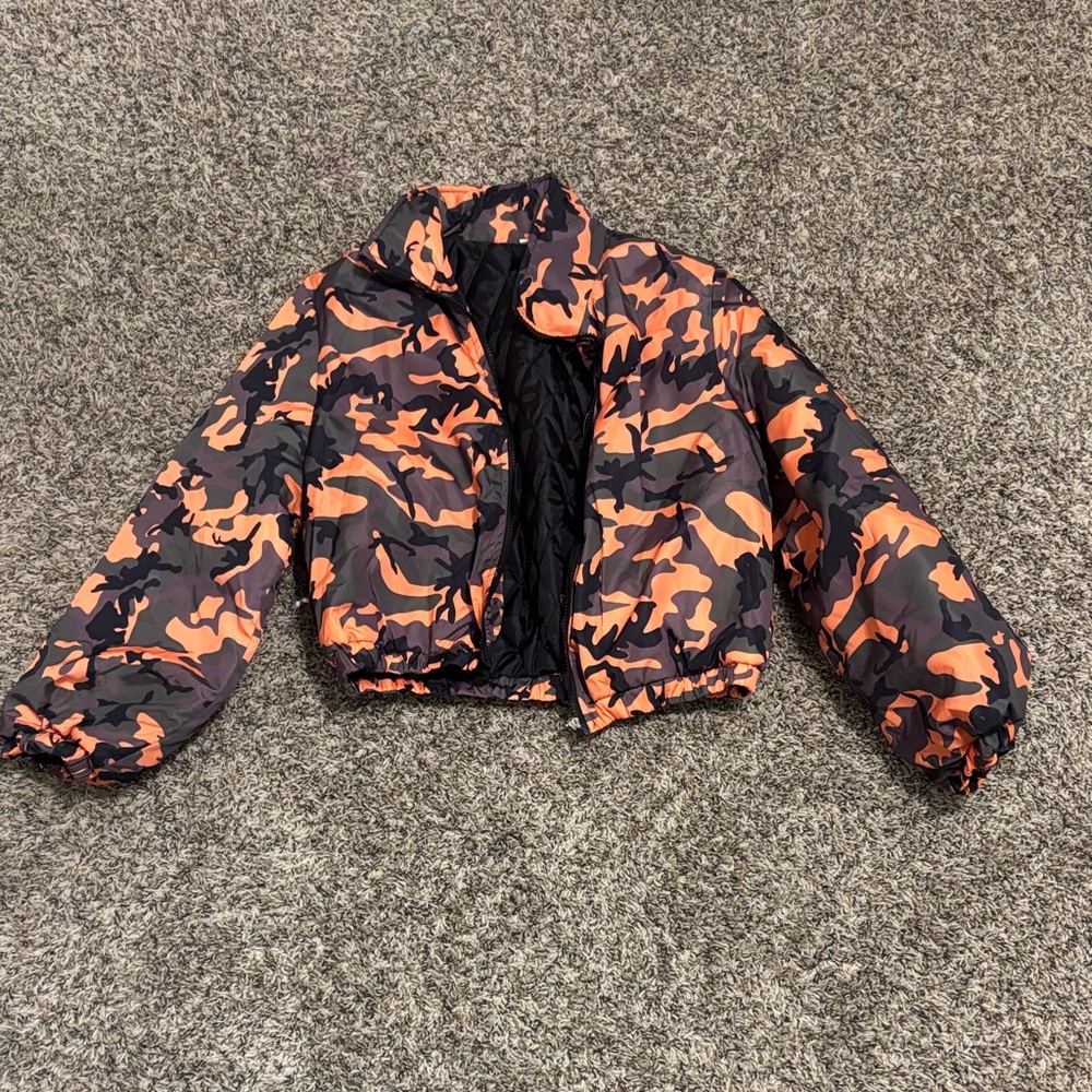 Vibrant Camouflage Puffer Jacket